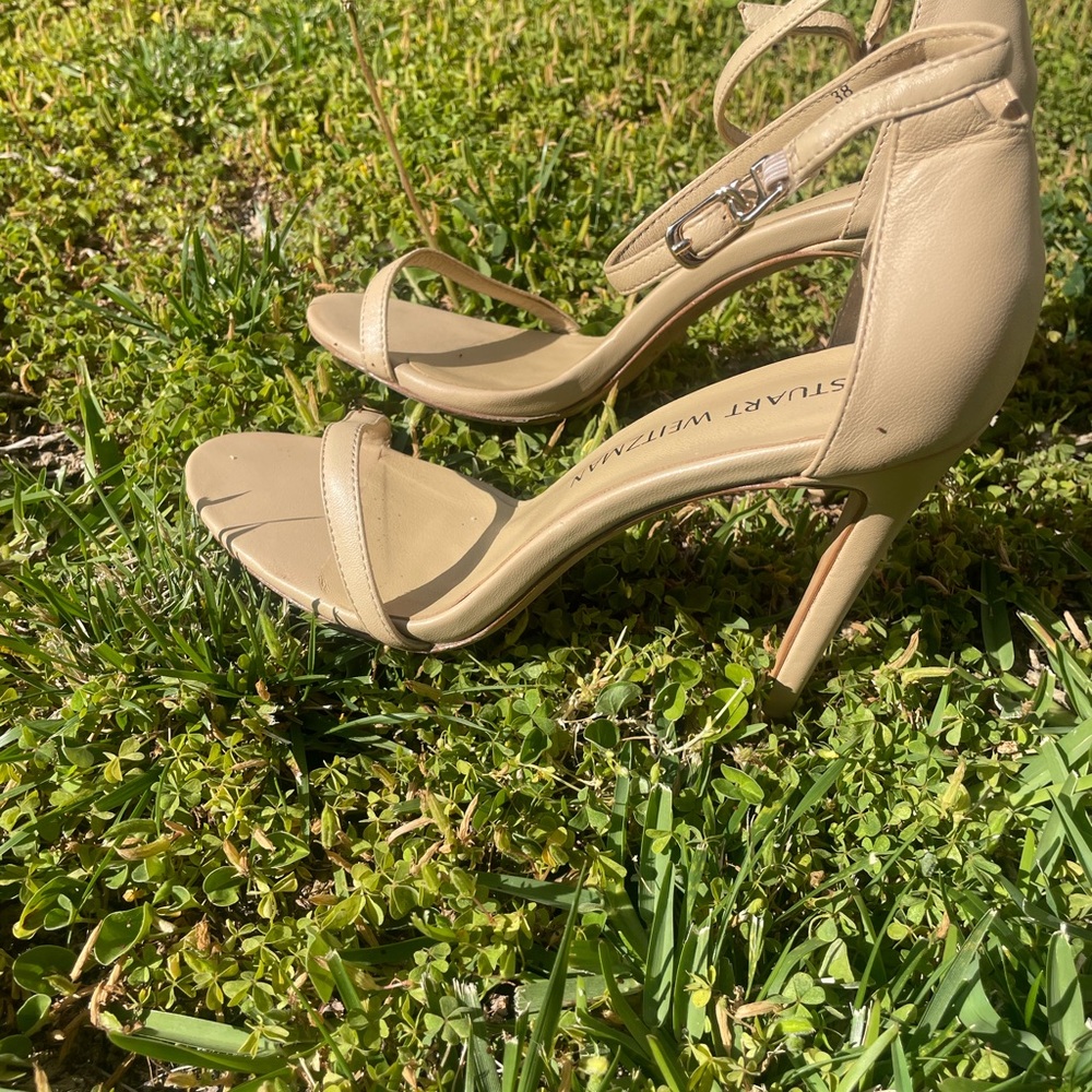 Stuart Weitzman leather heel sandals